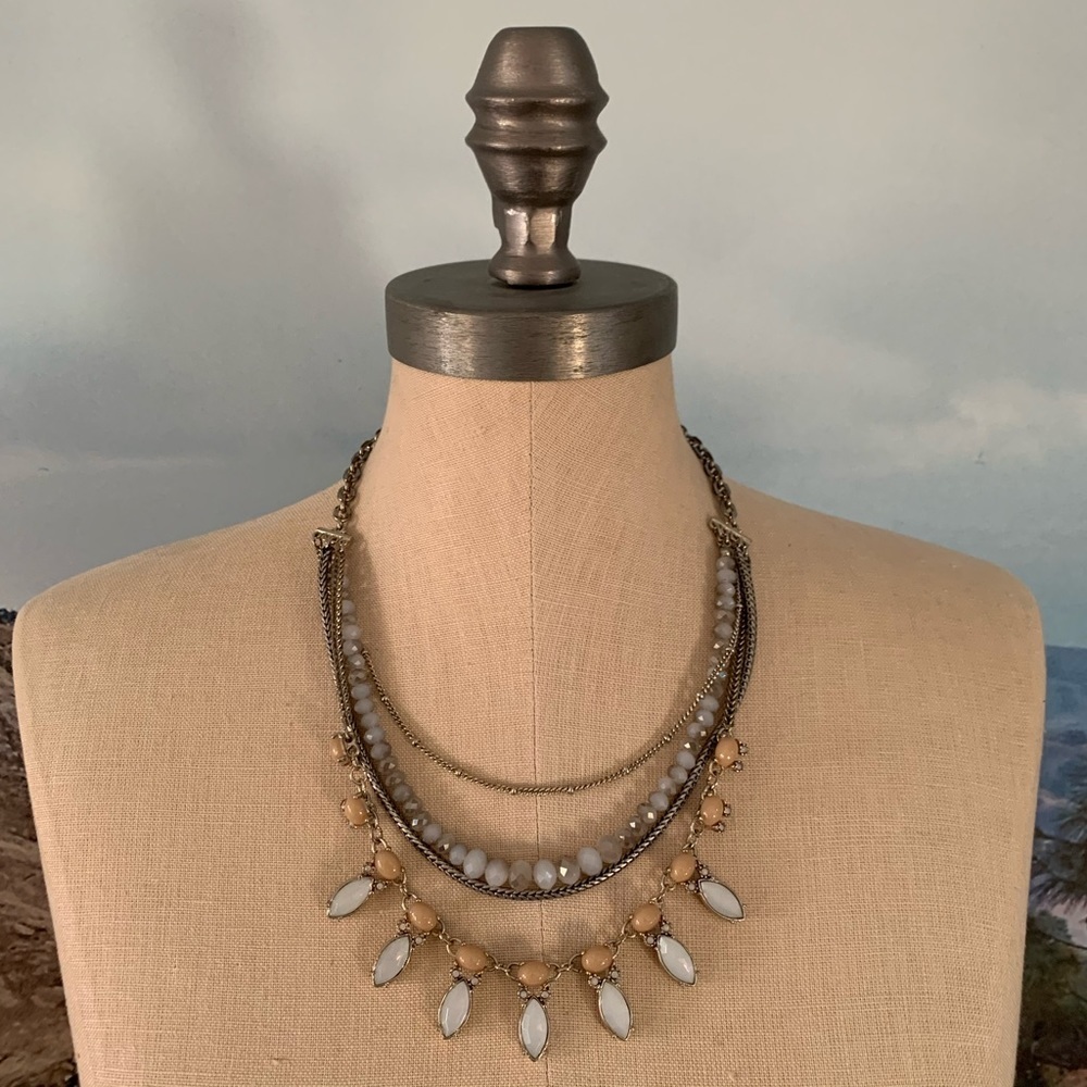 LOFT women’s layered multi strand statement necklace